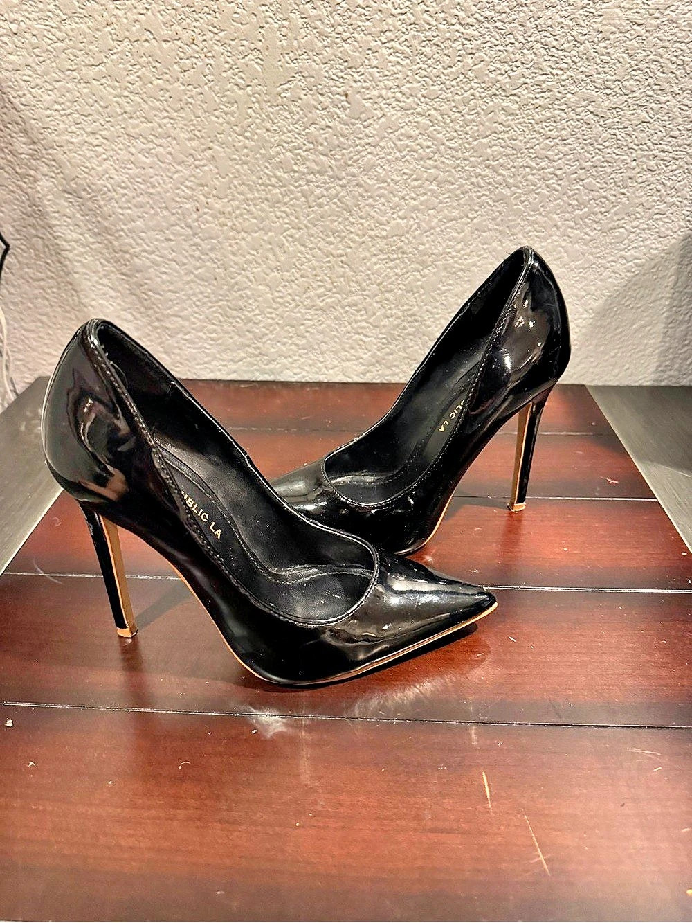 Shoe Republic LA Black Leather Stilettos